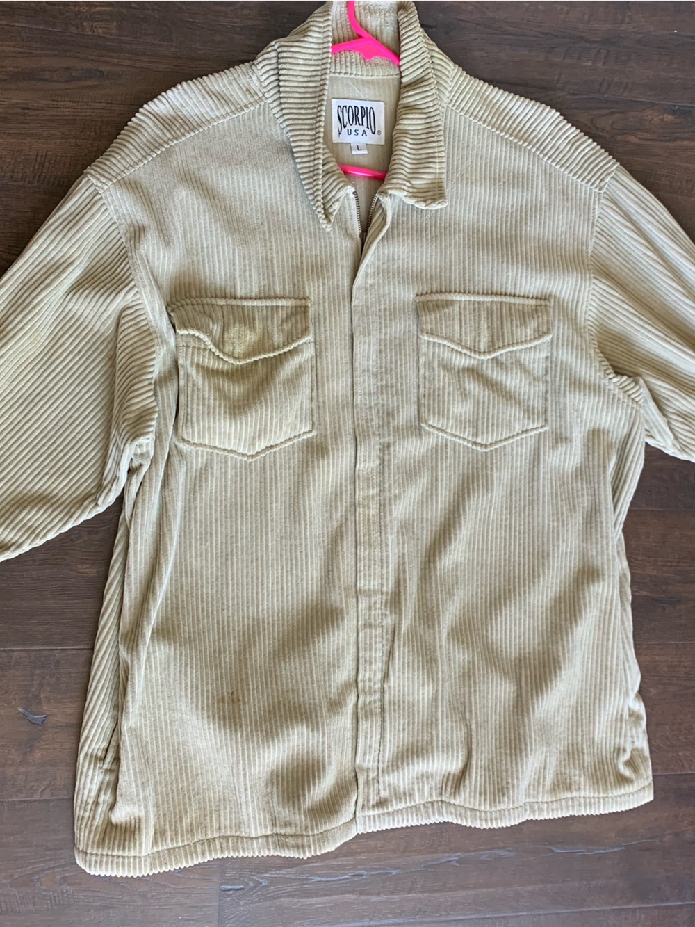 Men's Beige Ribbed Knit Sweater Jacket